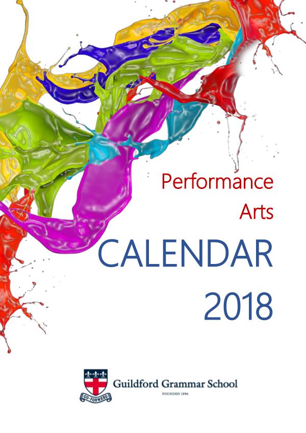 Performance Arts Calendar 2018