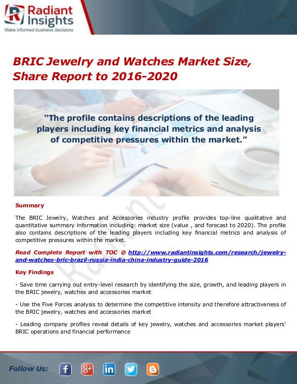 BRIC Jewelry and Watches Market