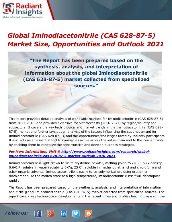 Global Iminodiacetonitrile (CAS 628-87-5) Market