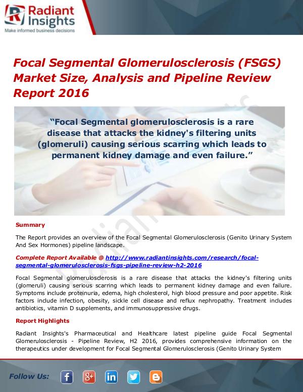 Pharmaceuticals and Healthcare Reports Focal Segmental Glomerulosclerosis (FSGS) Market