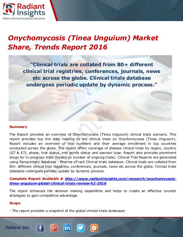 Pharmaceuticals and Healthcare Reports Onychomycosis (Tinea Unguium) Market
