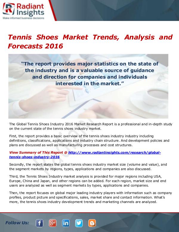 Tennis Shoes Market Size, Share, Growth, Trends, A