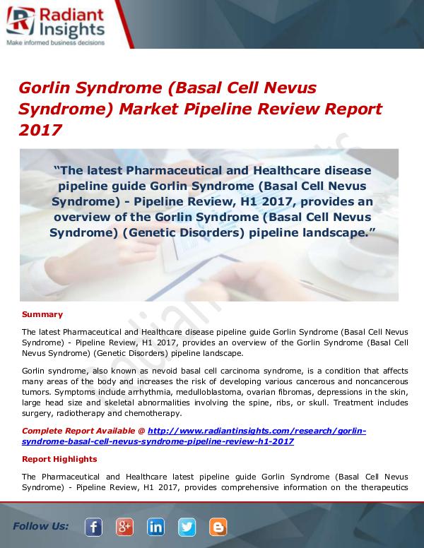 Pharmaceuticals and Healthcare Reports Gorlin Syndrome (Basal Cell Nevus Syndrome) Market