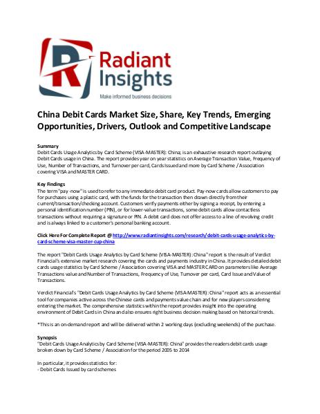 China Debit Cards Market Size, Share, Key Trends, Strategies China Debit Cards Market Share and Size