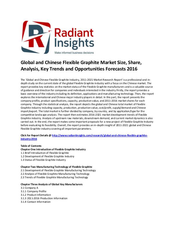Flexible Graphite Market Size, Share, Growth,  Forecasts 2016 Global and Chinese Flexible Graphite Market