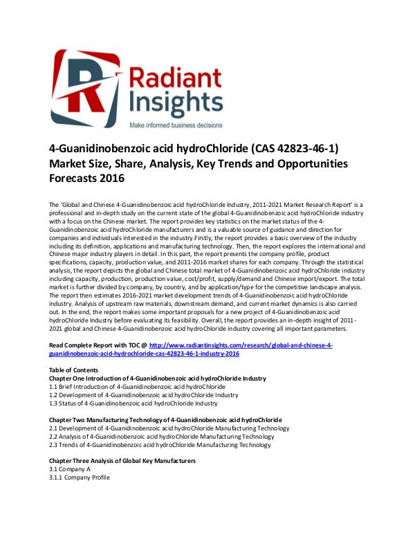 4-Guanidinobenzoic acid hydroChloride (CAS 42823-46-1) Market Size 4-Guanidinobenzoic acid hydroChloride Market