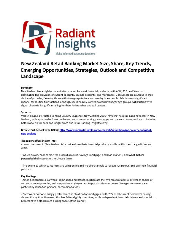 Financial Services Related Reports New Zealand Retail Banking Market