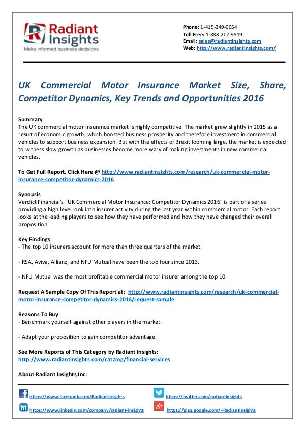 Financial Services Related Reports UK commercial motor insurance market