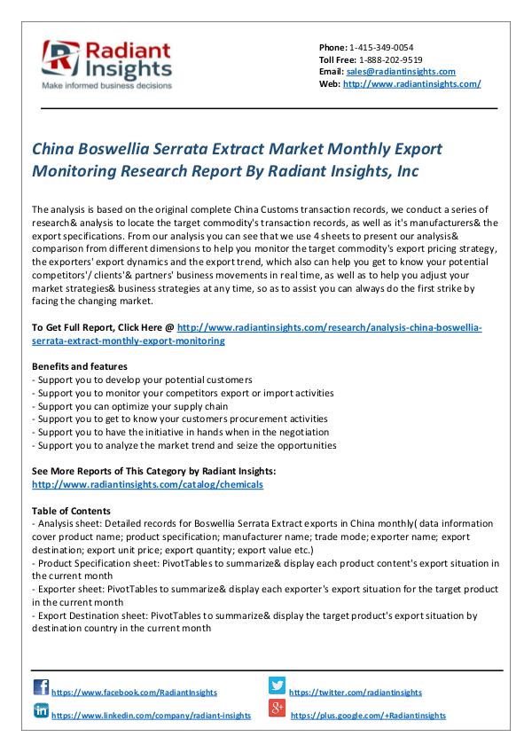 Chemicals and Materials Research Reports China Boswellia Serrata Extract Market