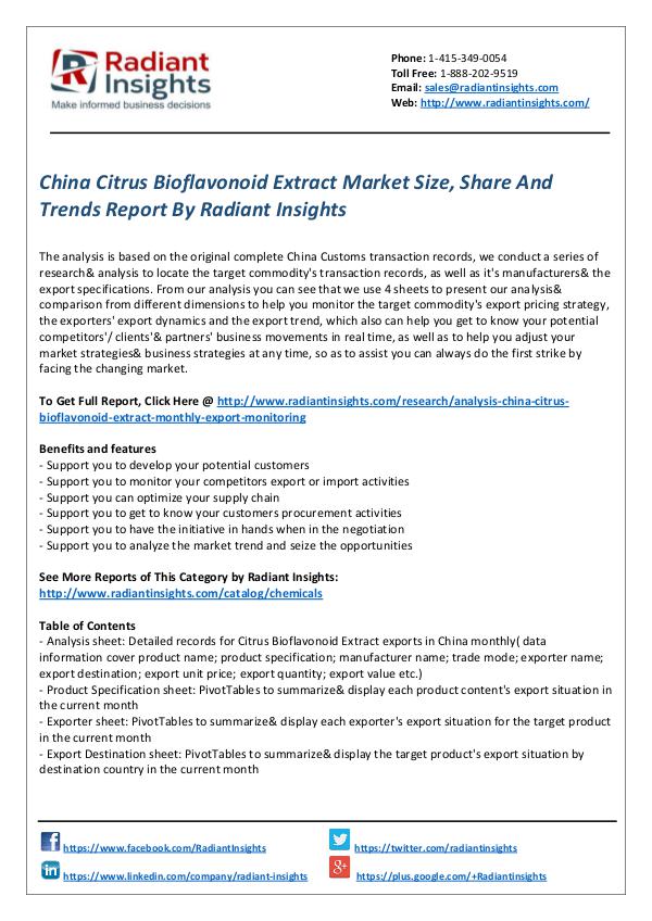 Chemicals and Materials Research Reports China Citrus Bioflavonoid Extract Market