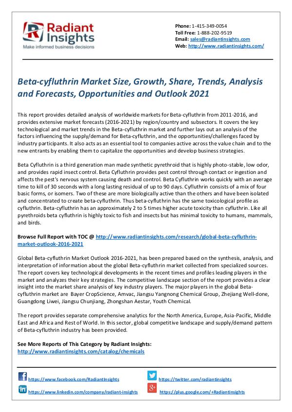 Chemicals and Materials Research Reports Beta-cyfluthrin Market