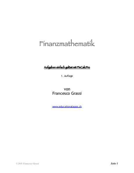 Finanzmathematik, Aufgaben und Lösungen