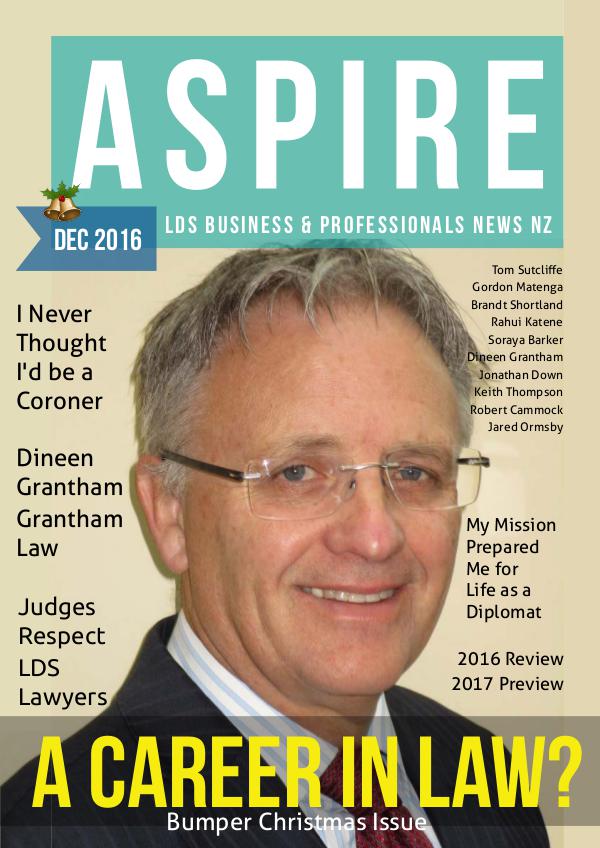 Aspire - LDS Business & Professionals' News NZ Issue #26, Dec 2016
