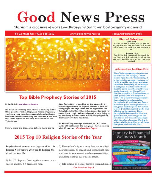 Good News Press January/February 2016 Good News Press January/February 2016
