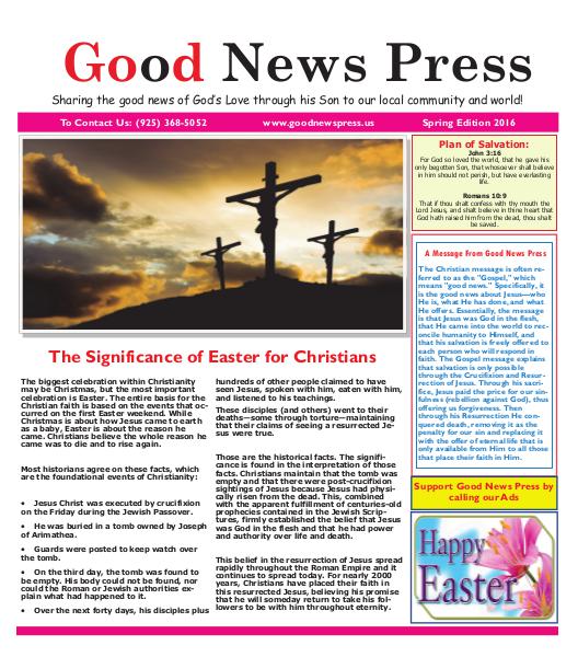 Good News Press January/February 2016 Good News Press Spring 2016