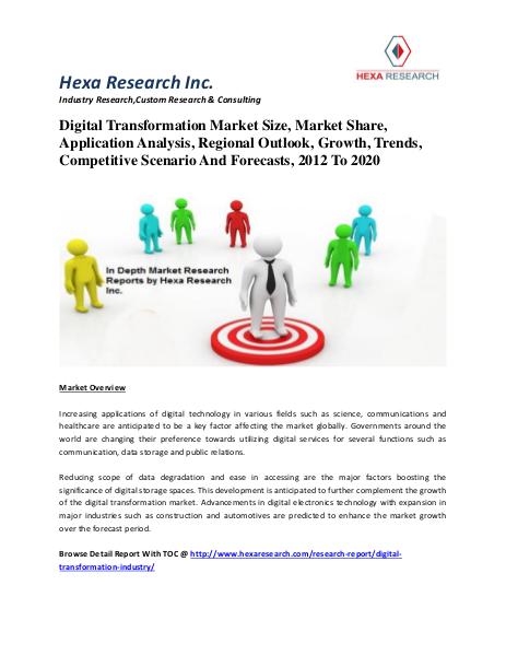 Digital Transformation Market Size,Share & Forecasts, 2012-2020 2012 To 2020