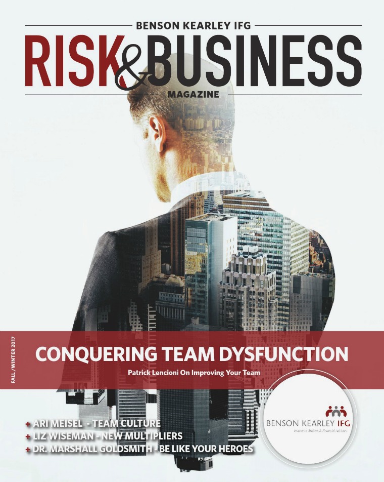 Risk & Business Magazine Benson Kearley IFG Magazine Fall 2017