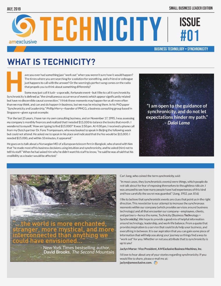 AM Exclusive Technicity Newsletter - A M Exclusive