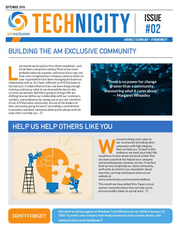 AM Exclusive Technicity Newsletter Issue 2