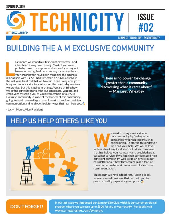 AM Exclusive Technicity Newsletter Issue 2