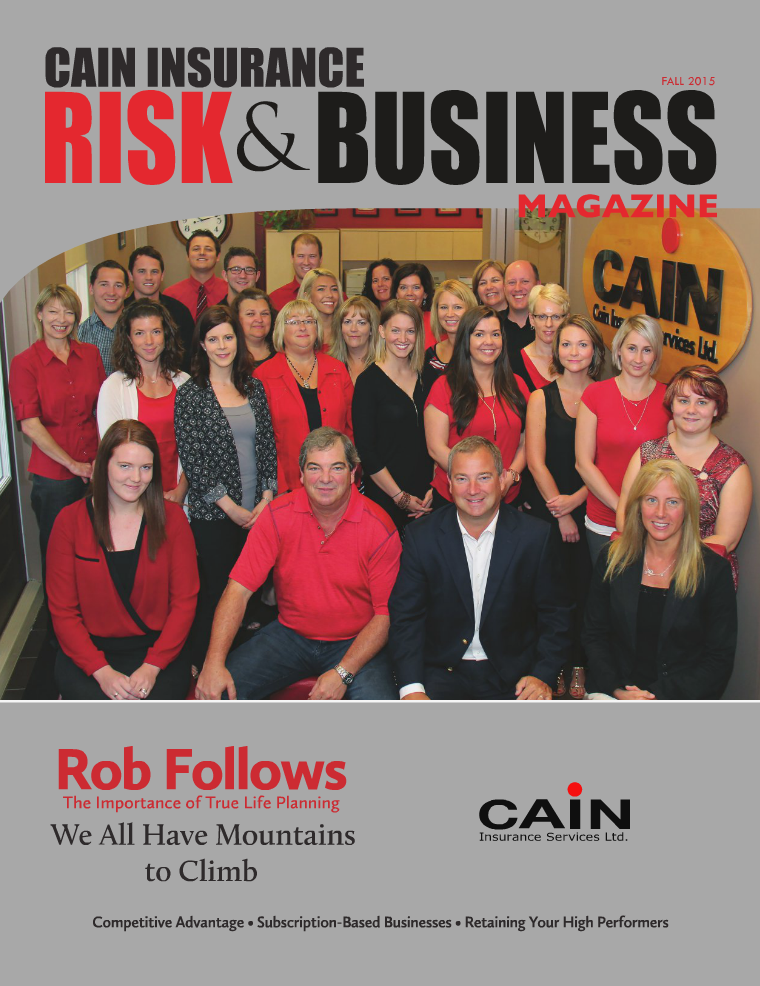 Risk & Business Magazine Cain Insurance Fall 2015