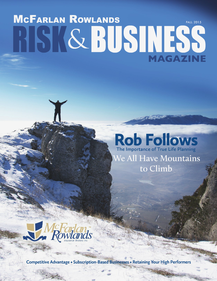 Risk & Business Magazine McFarlan Rowlands Fall 2015