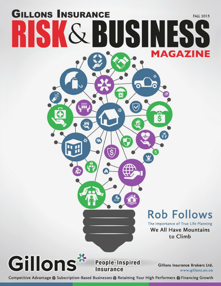 Risk & Business Magazine Gillons Insurance Fall 2015