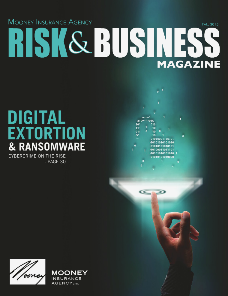 Risk & Business Magazine Mooney Insurance  Fall 2015