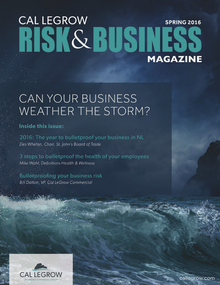Risk & Business Magazine Cal LeGrow Spring 2016