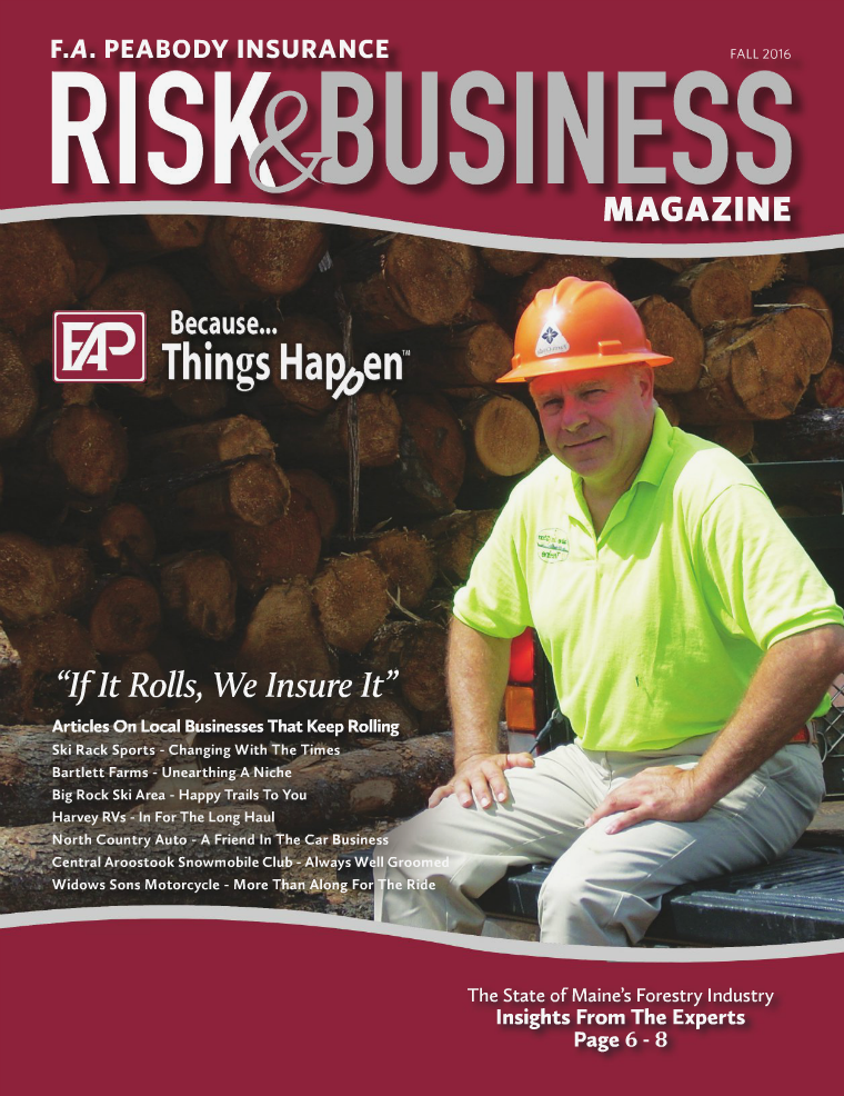 Risk & Business Magazine F.A. Peabody Insurance Fall 2016
