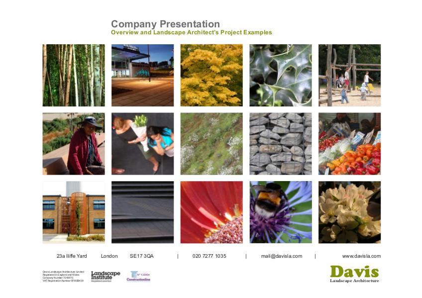 DAVIS Landscape Architecture Brochure 2015 Company Presentation