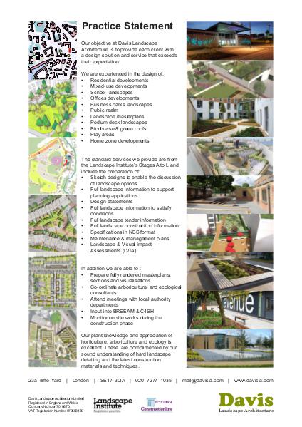 DAVIS Landscape Architecture Brochure 2015 Company Statement