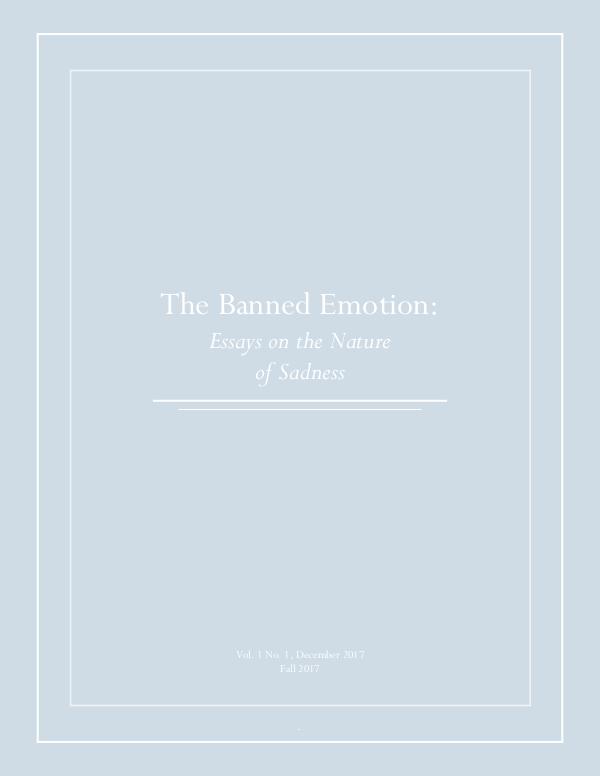 Honors College Art & Science of Emotions Fall 2017 (1:20 p.m.) Sadness Journal