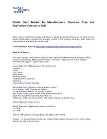 Cider Market by Manufacturers, Countries, Type and Application
