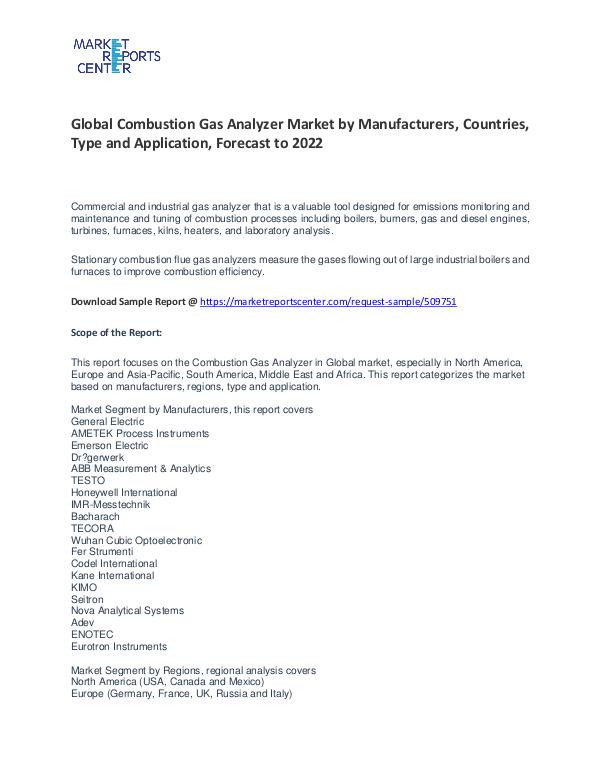 Combustion Gas Analyzer Market By Trends, Growth, Demand and Forecast Combustion Gas Analyzer Market By Trends, Growth,