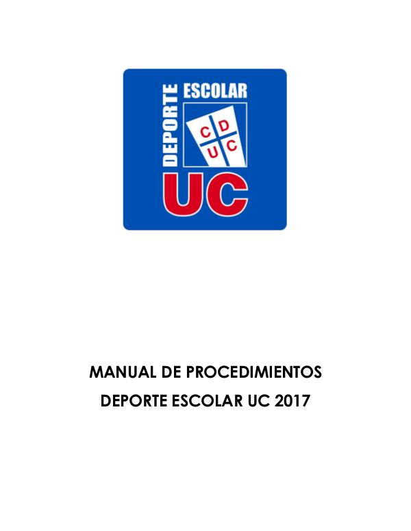 Deporte Escolar UC Manual Procedimientos 2017