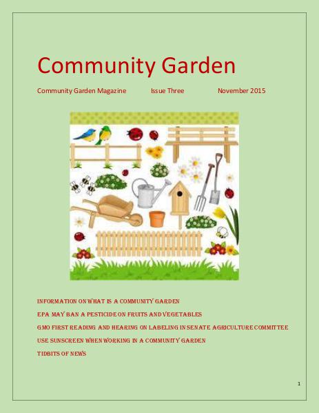 Community Garden, November Issue, Number Three 2015