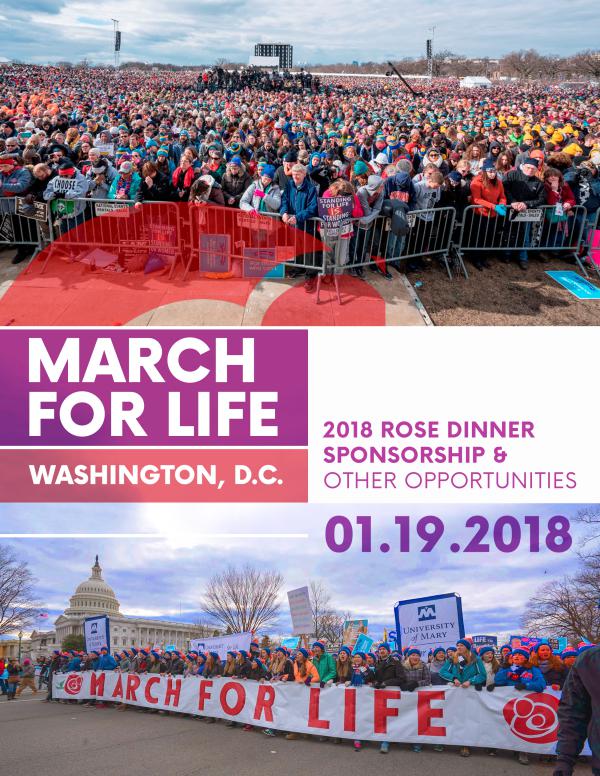 2018 March for Life Sponsorship Packet 2018 March for Life Sponsorship Packet