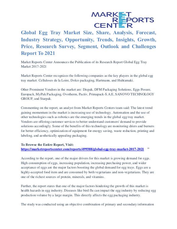Egg Tray Market Supply And Consumption 2017 To 2021 Egg Tray Market