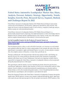 United States Automotive Loudspeaker Market Growth Analysis To 2022