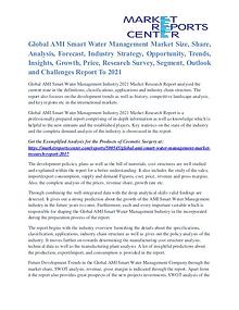 AMI Smart Water Management Market Future Trends And Analysis To 2021