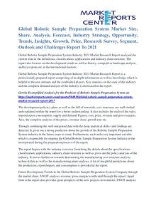 Robotic Sample Preparation System Market Regional Outlook To 2021