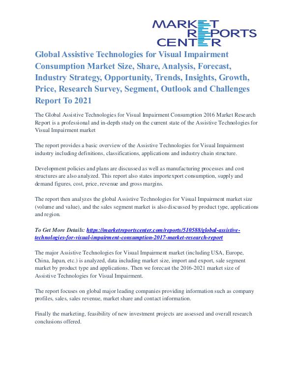 Assistive Technologies for Visual Impairment Consumption Market 2021 Assistive Technologies for Visual Impairment Consu