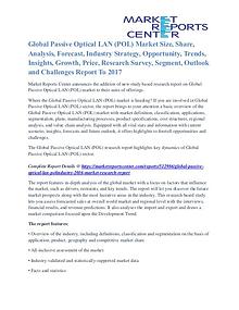 Passive Optical LAN (POL) Market Key Vendors, Driver, Challenge 2017
