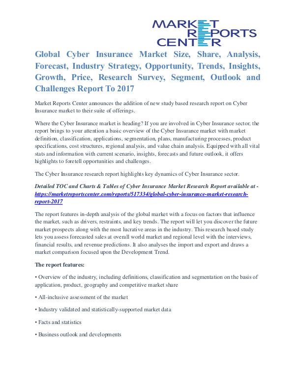 Cyber Insurance Market Growth Opportunities & Restraints To 2017 Cyber Insurance Market