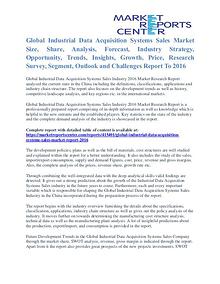 Industrial Data Acquisition Systems Sales Market Analysis To 2016