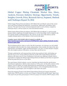 Copper Plating Chemicals Market Share, Growth, Opportunity To 2016