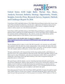 United States LED Light Bulbs Market Size Report To 2016