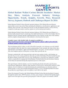 Radiant Walled Carbon Dioxide Incubator Market Size Analysis To 2016