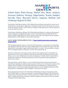 United States Wind Energy Market Cost and Revenue Trends Report 2016